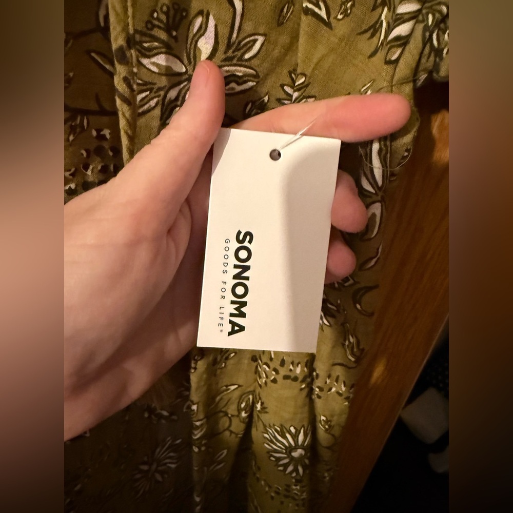Sonoma Sage Green Floral Print Dress - Picture 4 of 8